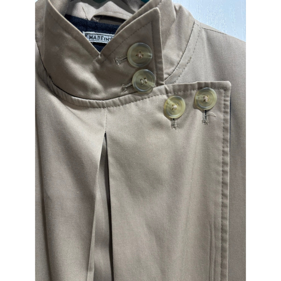 Made in Poland Beige Business Trench Coat, Full Pleat Front, Small - Picture 2 of 7